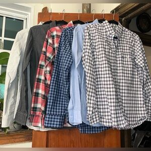 Lot of 6 J. Crew Men’s Button-Up Shirt Size Slim Small Solid and Plaid EUC